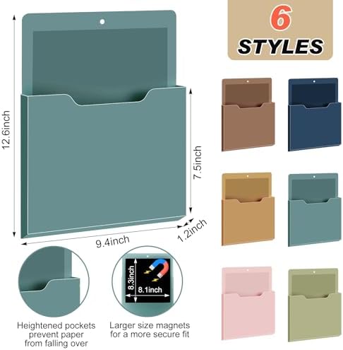 Fuutreo Magnetic Wall File Holder,6pcs,Mocha Mousse Color,Vertical-large - Image 2