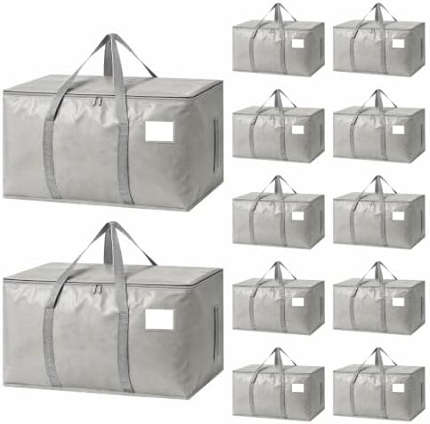 12 Pack Heavy Duty Waterproof Moving Bags, Foldable Totes by Unknown