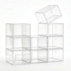 Clear Shoe Storage Boxes 9 Pack, Stackable Bins with Magnetic Doors by Unknown