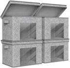 Univivi Fabric Storage Bins with Lids for Closet, 4 Pack, Grey Pattern by Univivi