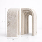 Decorative Bookends for Shelves – Heavy Duty Book Ends for Heavy Books, Stone-Inspired Composite Bookends, Non-Slip Base, Modern Home Office Decor, Gift Box Included, Set of 2 - Image 4