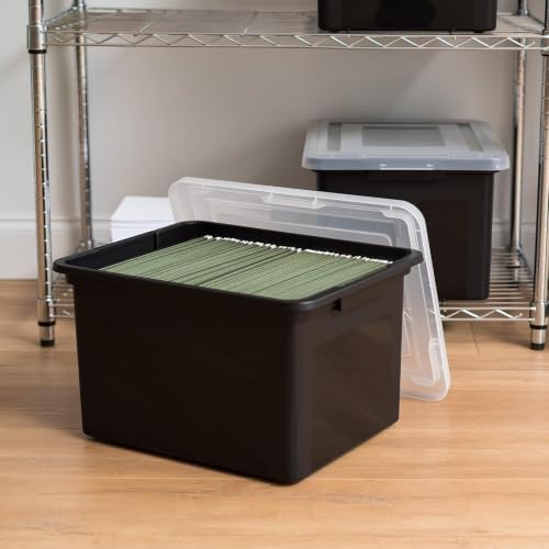 IRIS USA 4-Pack 35 Qt. Letter/Legal File Box with Latching Lid, Black - Image 3