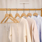 TOPIA Premium Wooden Hangers with Extra Thick Hook and Non Slip Pants Bar, Luxury Suit Hangers for Closet with Notches for Shirts - 16 Pack - CT01N - Image 7