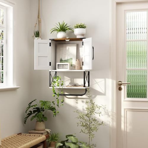 RUSTOWN Farmhouse Medicine Cabinet with 2 Barn Door, Bathroom Wall Cabinet - Image 5