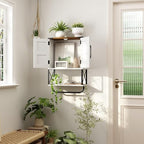 RUSTOWN Farmhouse Medicine Cabinet with 2 Barn Door, Bathroom Wall Cabinet - Image 5