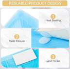 50 Pack, Plastic Envelopes File Folders, HeavyDuty Document Folder for Letter and A4 Size, Clear Document Holder with Label Pockets for School Home Work Office Organizer (50) - Image 4
