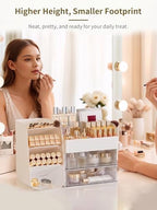 Booklov Small Makeup Organizer for Vanity Countertop, White - Image 4