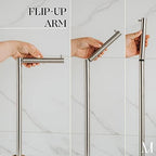 MARMOLUX ACC Free Standing Toilet Paper Holder Stand Storage | 4 Jumbo Roll Bathroom Hardware Toilet Tissue Organizer | Stainless Steel Bathroom Decor Accessory -Brushed Nickel/White Marble Base - Image 2