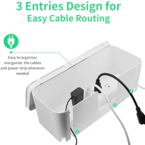 Cable Management Box Set – White, Large & Medium Cord Organizer Box for Home and Office - Image 2