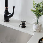 KIBI Countertop Refillable Soap Dispenser for Kitchen Sink | 8.5 Ounce Capacity with Easy Pump Action | Durable Stainless Steel Pump and Oil Rubbed Bronze Finish for Corrosion Resistance (KSD101) - Image 2