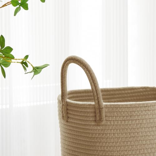 VIPOSCO 72L Tall Woven Laundry Basket Hamper, Jute - Image 3