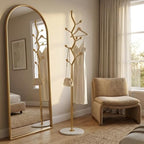 Gold Freestanding Coat Rack & Tree Marble Base 9 Hooks - Image 3