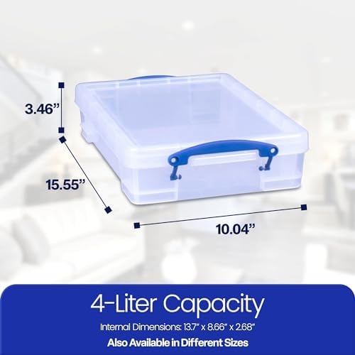 Really Useful Box 4 Liter Plastic Storage File Box Container, 10 Pack - Image 3