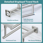 Alise 16 Inch Towel Racks for Bathroom Wall Mounted,Brushed Nickel - Image 3