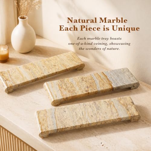 16"x4" Natural Marble Tray Pedestal Stand, Bathroom Counter Vanity Trays - Image 4