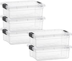 Superio 7.4 Quart Clear Plastic Storage Bin with Lid, Stackable Organizer Box, BPA-Free Storage Container for Home, Garage, School & Office, 5 Pack by Superio