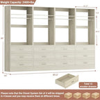 Besiost Closet Systems with 12 Wood Drawers, Closet System Set of 4 - Image 7