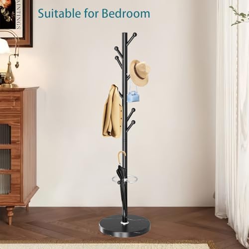 OIRUMIE Coat Rack,Metal Coat Rack Frestanding,Black Coat Stand for Entryway - Image 5