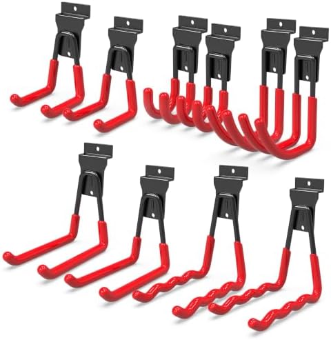 3-H Slatwall Hooks 10 Pack Heavy Duty Multi Sizes, Slatwall Accessories by 3-H