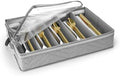 Sorbus Flatware Storage with Clear Lid & Adjustable Divider (Gray) by Sorbus