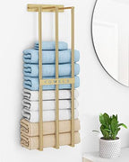 Bethom Towel Racks for Bathroom, Towel Storage Holder Space Saving, Gold by Bethom