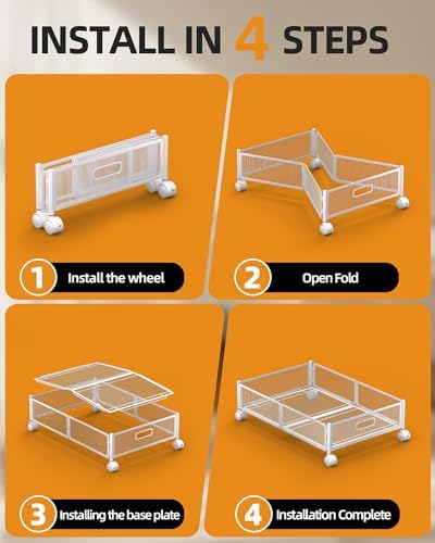 Under Bed Organizer, Storage Bins Under Bed, 60L Underbed Storage Bins for Bedroom Clothes Shoes Blankets (White, 4 Pack) - Image 7