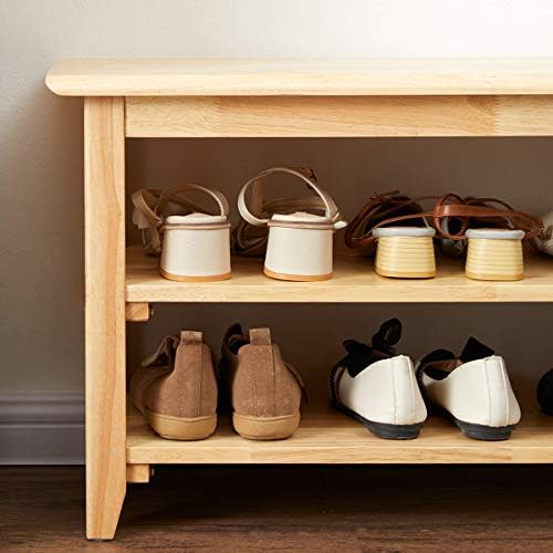 XKZG Shoe Rack Bench Wooden Storage Bench Entryway Bench, Natural, 39.4" - Image 7