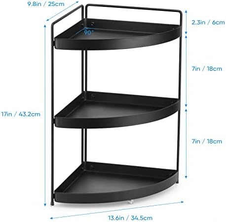 Corner Shelf 3 Tier Bathroom Countertop Organizer ，Kitchen Bathroom Countertop Perfume Trays for Dresser Cosmetic Makeup Organization Standing Shelves Space Saving Holder - Image 3
