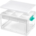 Vtopmart 24 QT Clear Plastic Storage Box with Building Baseplate Lid,1 Pack by Vtopmart
