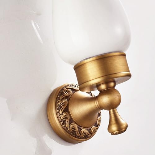 Wall Mounted Bathroom Tooth Brushed Cup Holder, Antique Brass Pattern Carving,Brushed Bronze - Image 7