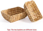 Small Wicker Baskets for Organizing 2 Pack, Hand Woven Baskets for Storage, Towels and Toilet Paper Organization, Woven Gift Basket,Countertop Baskets Set for Organizing - Image 6