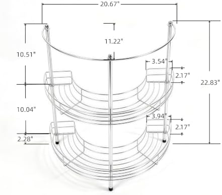 2027 New Pedestal Sink Organizer, 2-Tier Freestanding Stainless Steel Rack - Image 2