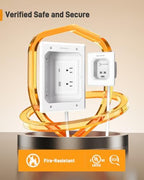 Perlegear in Wall Cable Management Kit, USB & Type C PortsTV Cord Hider & Cable Hider, Wire Hider with Recessed Power, Includes Drill Template, Dust Bag, Drywall Saw, Extension Cable - Image 4