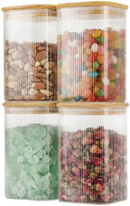 D2scrma 37oz/1.2Qt Square Glass Storage Containers with Lids 4-Pack by Delicatedtoservicecustomer