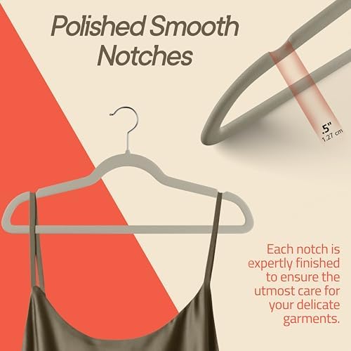 Ivory Velvet Hangers 120 Pack – 360° Swivel Hook, Non-Slip and Space Saving Hangers, Heavy-Duty 11 lbs Weight Capacity - Smooth Velvet Finish for Crease-Free Clothes and Effortless Closet Organization - Image 6