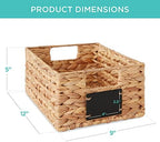 Best Choice Products Set of 4 9x12in Water Hyacinth Pantry Baskets, Woven Organizers w/Chalkboard Label, Chalk Marker - Natural - Image 7