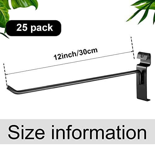 Oudain Gridwall Peg Hooks, Black Metal Hangers, 25 Pack, 12 Inch - Image 2