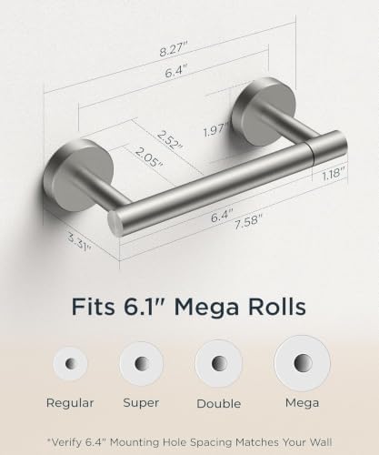 FORIOUS Toilet Paper Holder Wall Mount, Stainless Steel Rustproof Double Post Pivoting Tissue Roll Holder for Bathroom, Commercial Toilet Paper Dispenser (Stainless Steel, Classic 3 Pack) - Image 2