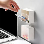 Wall-mounted Clamshell Storage Box, Clamshell Storage Box Mount Wall, Wall Mounted Cotton Swab Holder, Convenient Wall Mounted Clamshell Design Plastic Cotton Swab Storage Holder (4pcs) - Image 5