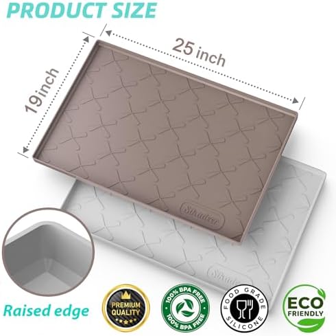 SIKADEER Waterproof Under Sink Mat 25" x 22" Silicone Mat Cabinet Protector - Image 3