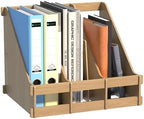 Bamboo Desk File Organizer, 3 Compartment Magazine Holder for Home Office(Nature) by Unknown
