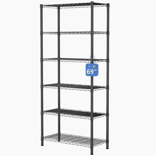 Golpart 6Tier Adjustable Storage Shelves Metal Wire Shelving Standing Shelf by Golpart