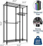 Garvee Heavy Duty Garment Rack, 3 Rods, Adjustable Shelves - Image 2