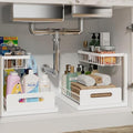 REALINN Under Sink Organizer, L-Shaped 2 Tier Pull Out Cabinet Organizer by REALINN