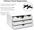 UnionBasic Document Organizer, 3-Drawer File Cabinet Document Storage Box, Office Desktop Filing Organizer, White - Image 5