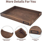 11 x 17 Paper Tray Organizer Legal Size Desk Tray Wooden Paper Tray Organizer Tabloid Size Document Folder for Engineering Office &Home Desktop Document Organizer - Image 2
