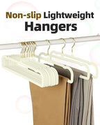 Felt Hangers White Velvet Hangers, Thin Pants Hangers 20 Pack, Adult Hanger - Image 2
