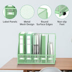 DALTACK 5-Slot Magazine File Holder, Metal Binder Holder, Mint Green - Image 3