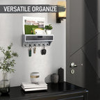 Rebee Vision Key Holder Wall Mount with Shelf for Apartment, Gray & Black - Image 4