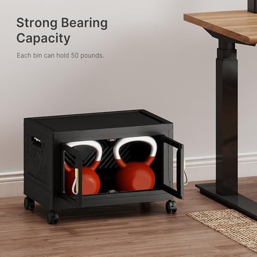 UAMFURI Stackable Storage Bins with Lids, 48QT Extra Large Storage Cabinets - Image 3